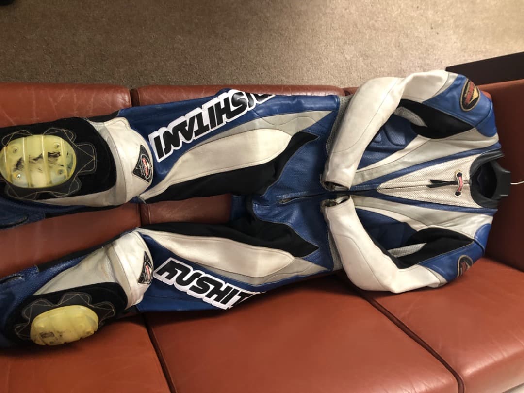 KUSHITANI 革ツナギ、レザースーツＬ丈ＬＬ幅