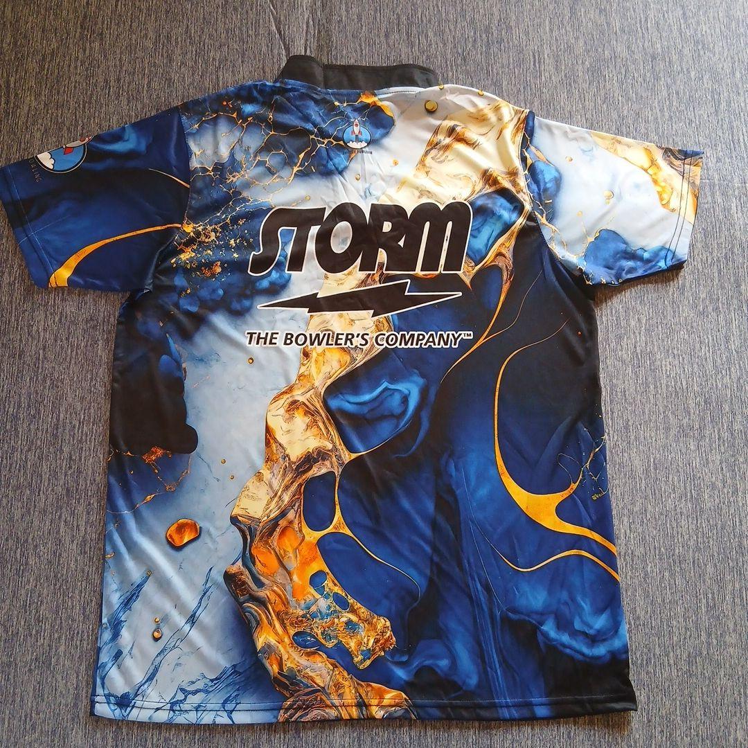 ✨新品✨ボウリングウェア　STORM　【2XL】　ブルー　マーブル　大きいサイズ