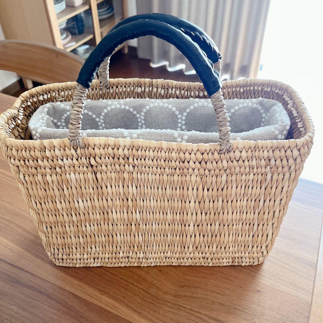 ワランワヤン　カゴバッグ　ミナペルホネンタンバリン　バッグインバッグ