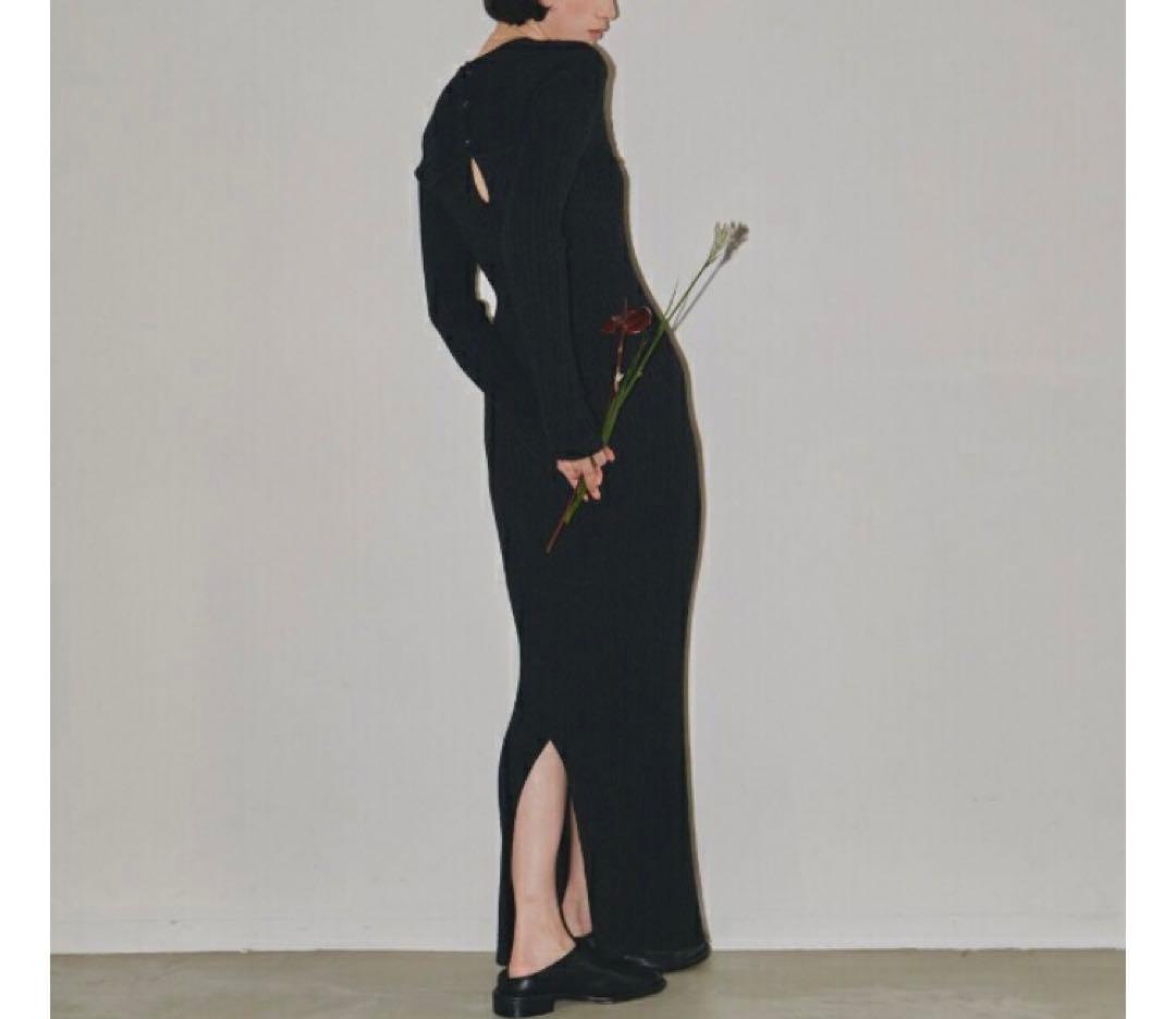 Mix Boucle Knitdress 36 チャコールグレー