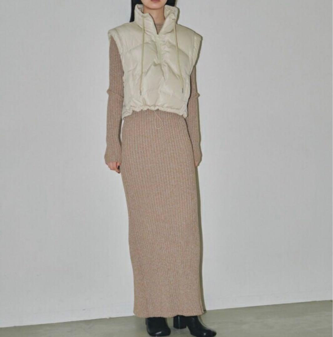 Mix Boucle Knitdress 36 チャコールグレー