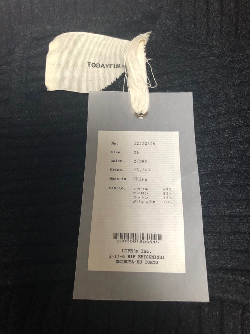 Mix Boucle Knitdress 36 チャコールグレー