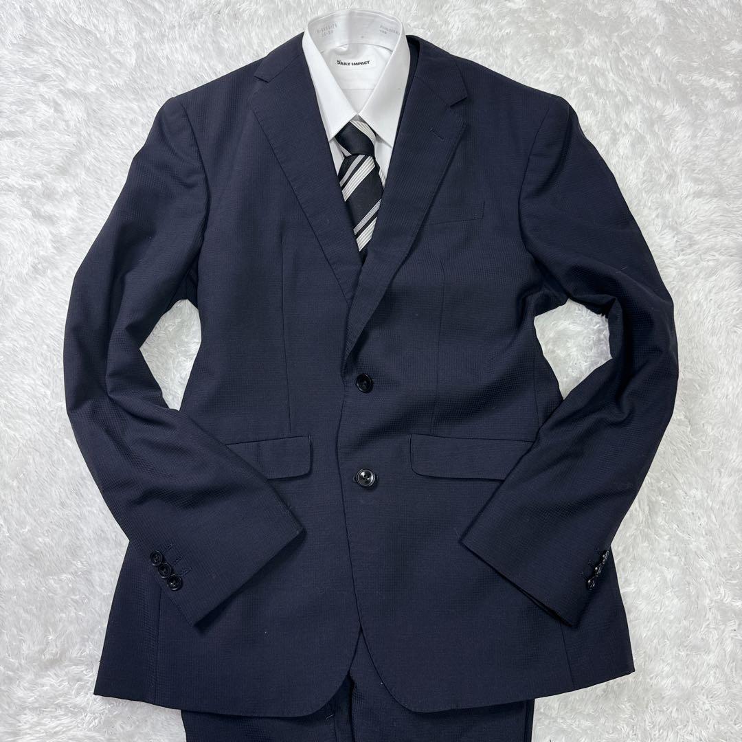 SUITSELECT スーツセレクト スリーピース チェック ネイビー AB5