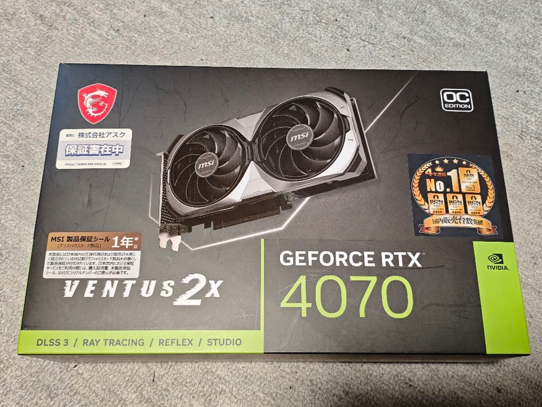 グラフィックボード・グラボ・ビデオカード MSI GeForce RTX 4070 Ventus 2X OC