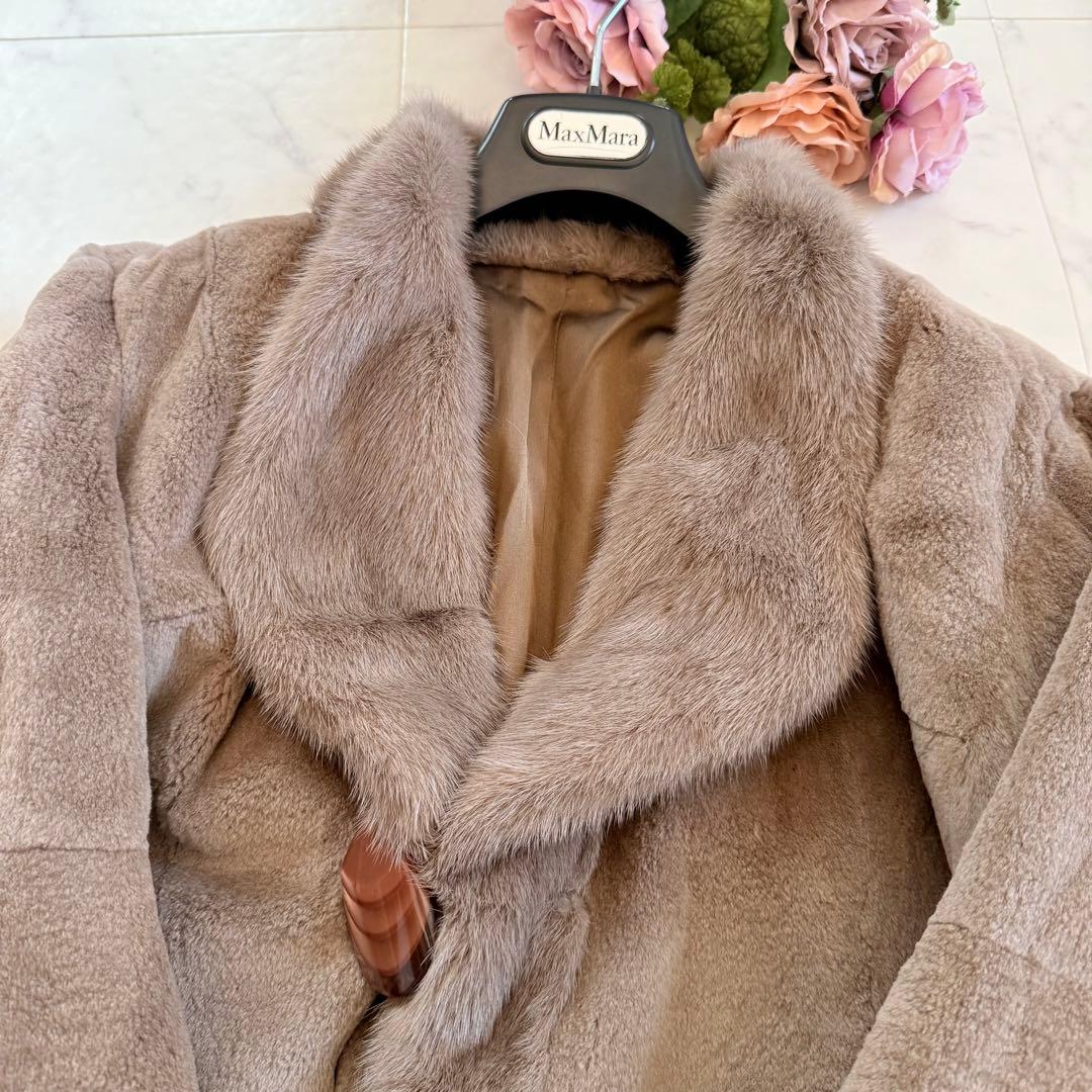 希少 メンズ 染めミンク トリミング シェアード リバーシブルファーコート 毛皮