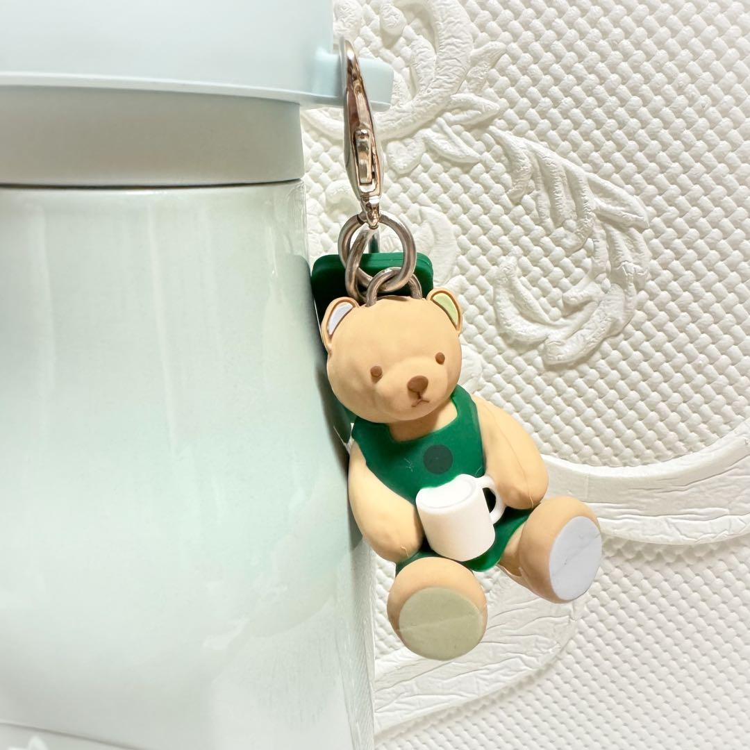 スタバ　ジェラピケ　ベアチャーム付きステンレスボトル　ミントグリーン　473ml