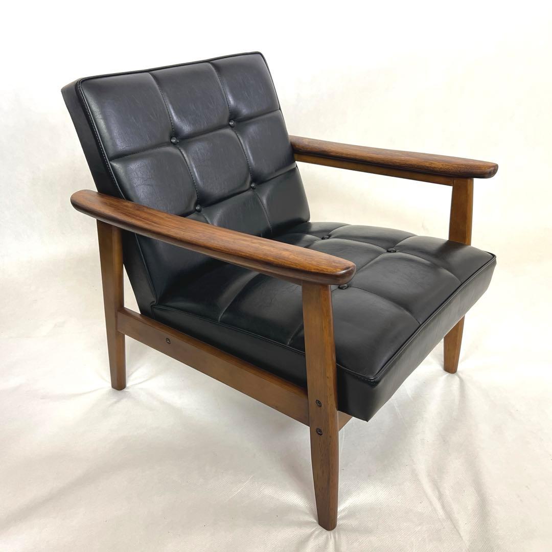 カリモク・Kチェア・1シーター・一人がけ・スタンダードブラック・破れなし