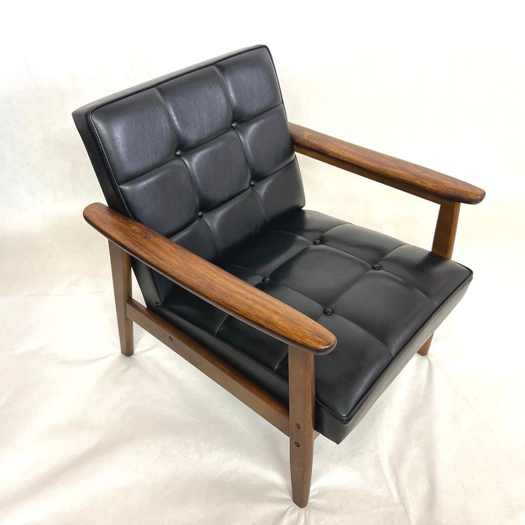 カリモク・Kチェア・1シーター・一人がけ・スタンダードブラック・破れなし