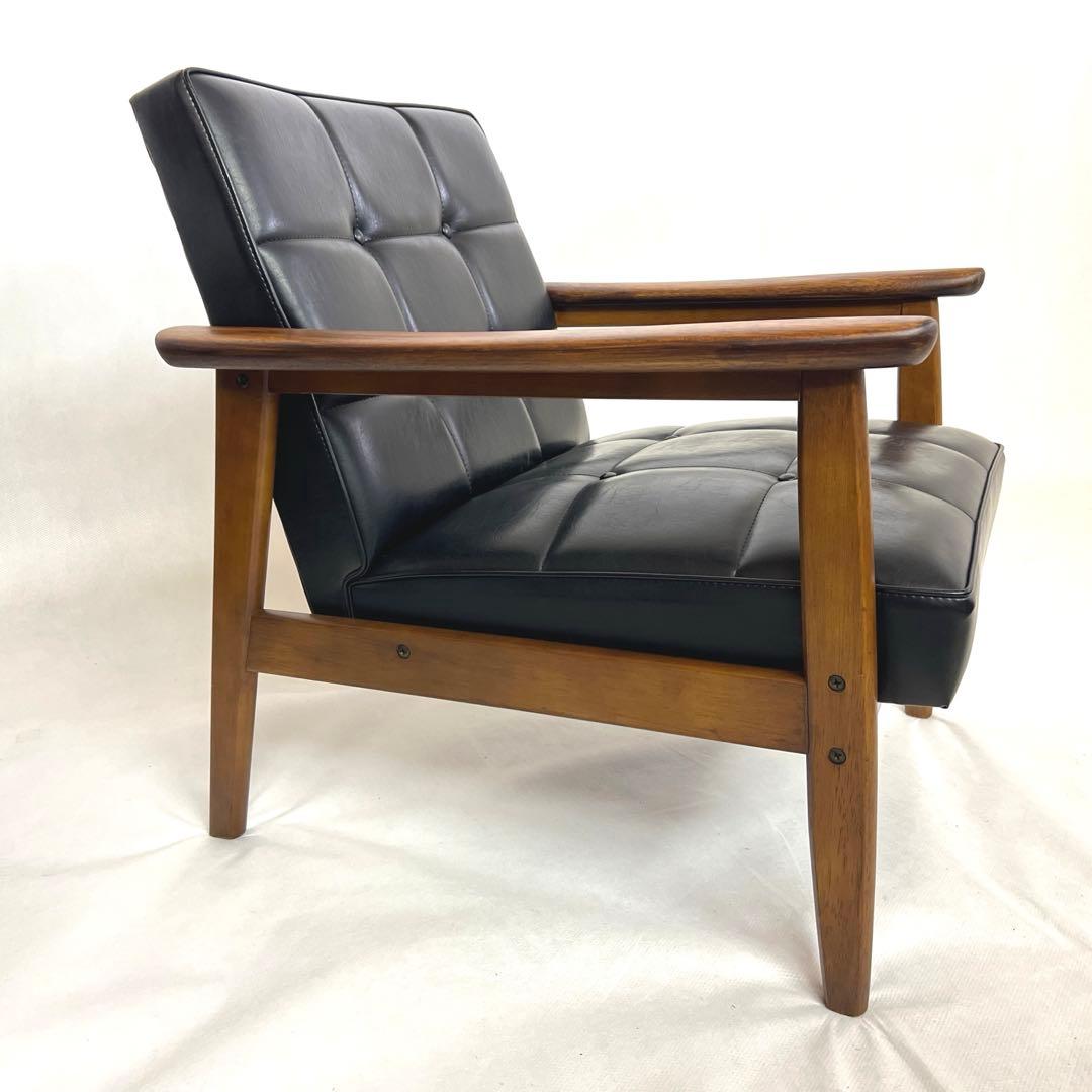 カリモク・Kチェア・1シーター・一人がけ・スタンダードブラック・破れなし