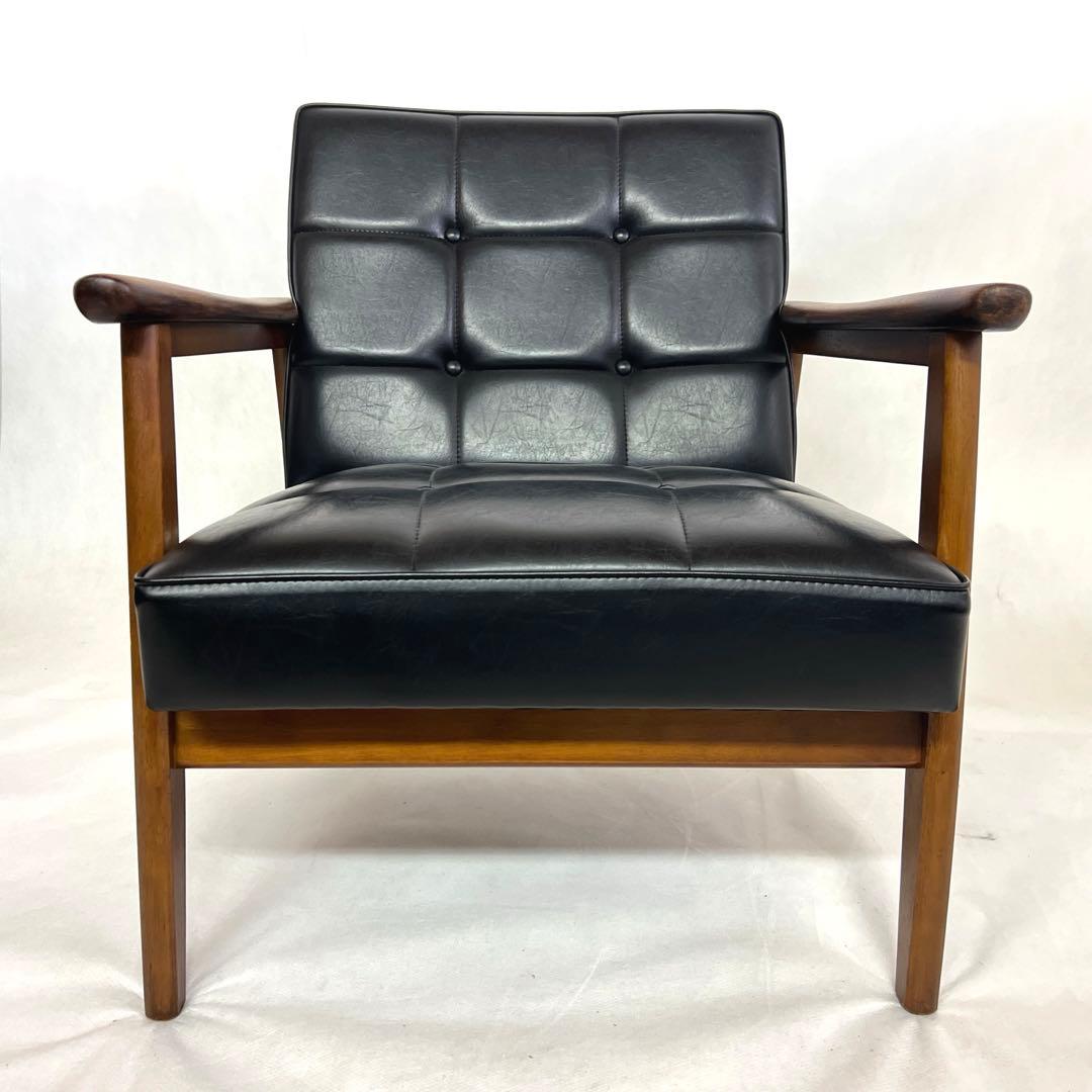 カリモク・Kチェア・1シーター・一人がけ・スタンダードブラック・破れなし