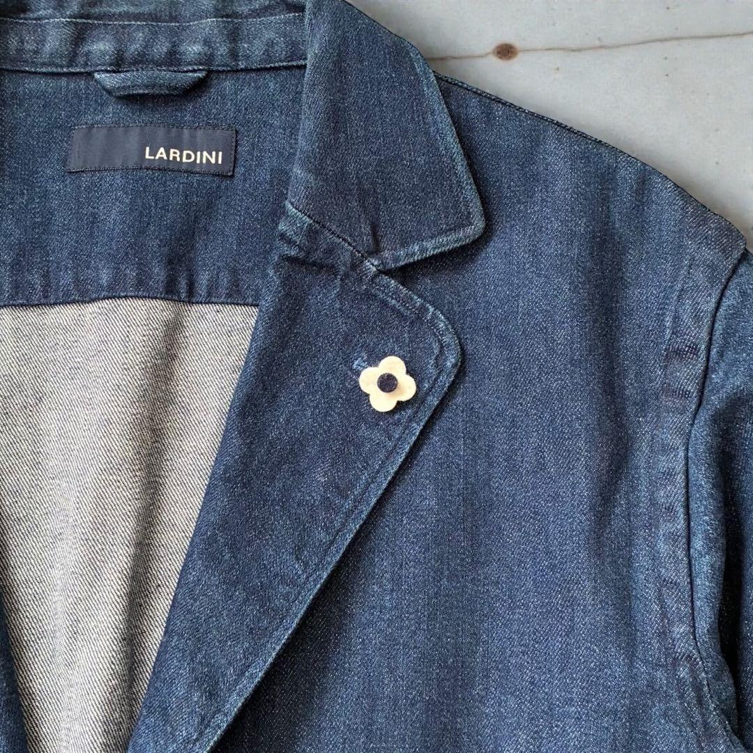 LARDINI テーラードジャケット デニムジャケット インディゴ アンコンXL