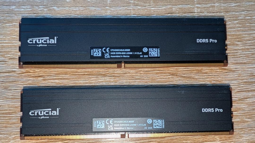 クルーシャル Crucial DDR5-6000 24GB 2枚組 合計48GB