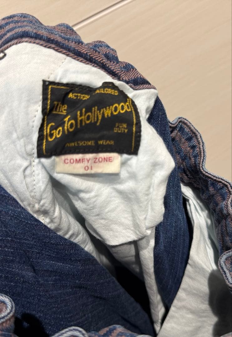 ゴートゥーハリウッド　インディゴアンティークヒッコリーパンツ