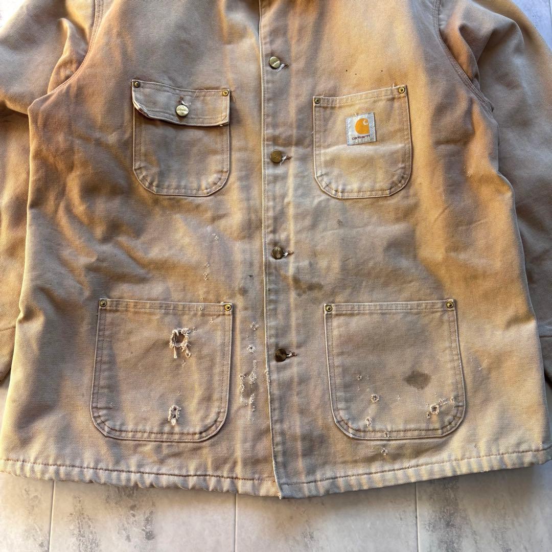 【BORO】カーハート チョアコート USA製 フェード ダメージ ビンテージ