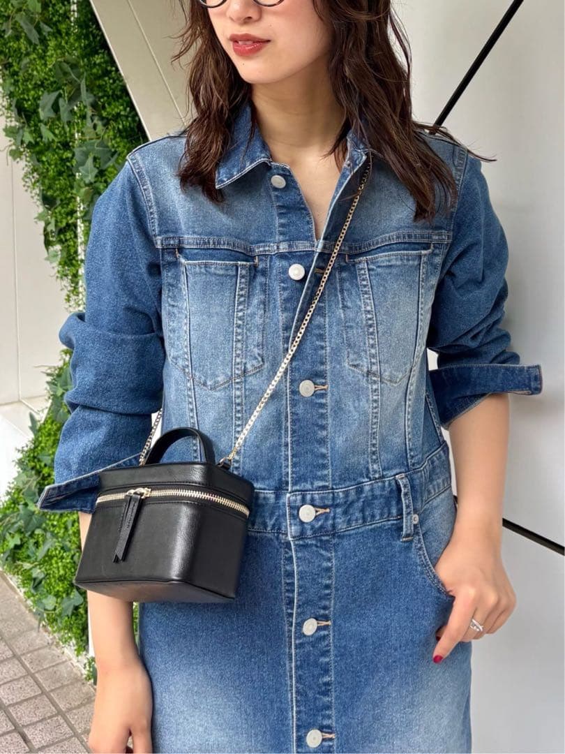 【美品】2025AW WhimGazette ストレッチデニムワンピース　ブルー