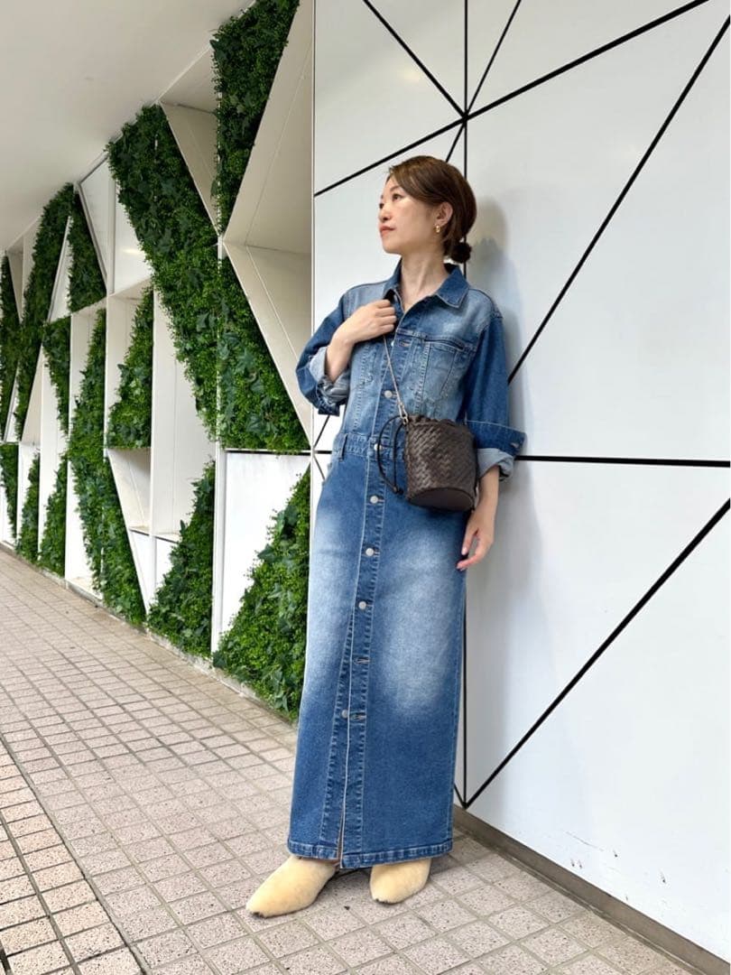 【美品】2025AW WhimGazette ストレッチデニムワンピース　ブルー