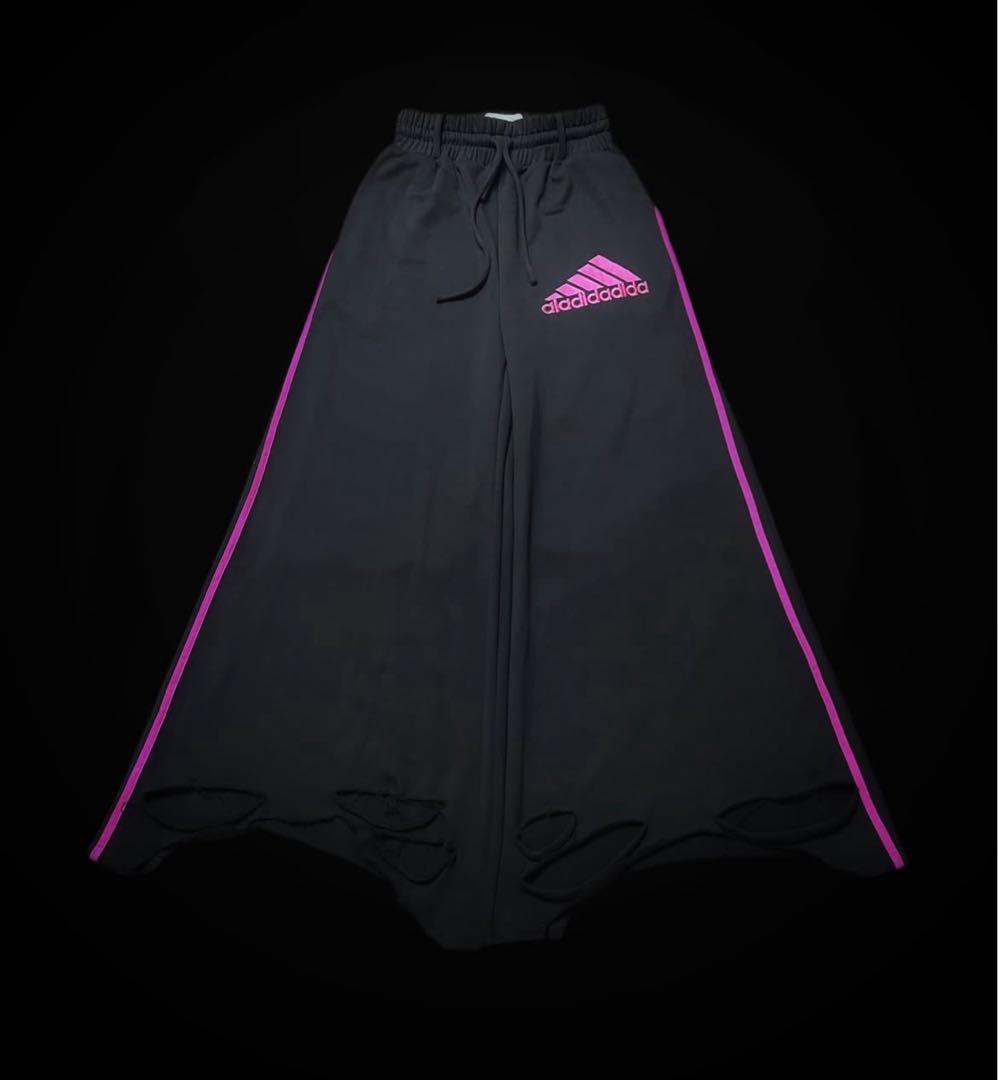 x1oa ダメージスウェットパンツ　黒