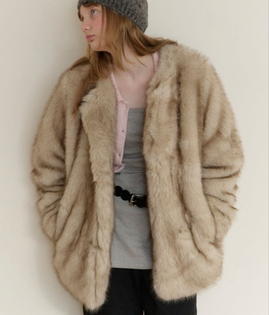 GIUNON カラーレススムースファーコート