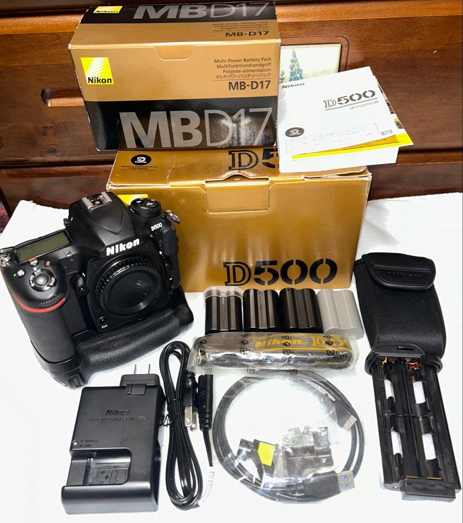 Nikon D500 MB-D17 バッテリーグリップ　純正バッテリー4つセット