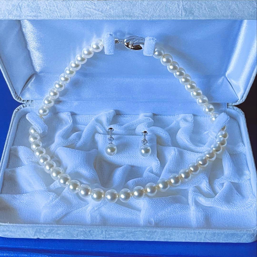 SILVER 刻印 パール ネックレス×イヤリング セット 箱付き 高島屋 新品