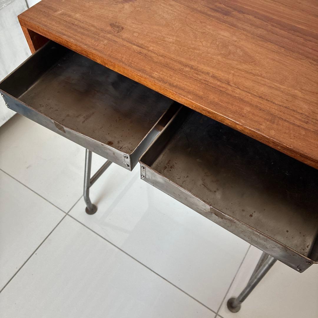 チーク材 無垢材 ヴィンテージデスク / 作業台 / コンソールテーブル