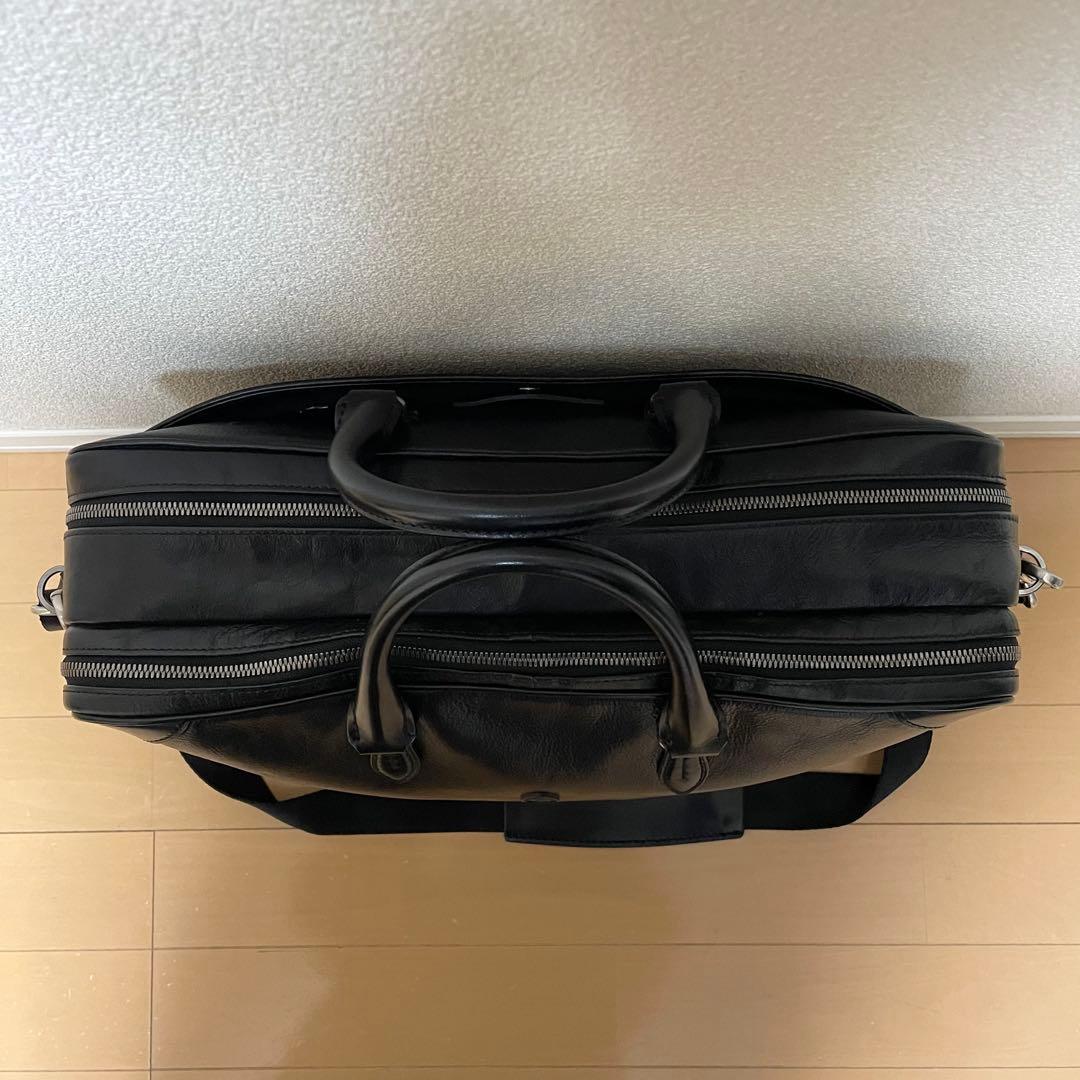【美品】フジタカ ビジネスバッグ ブリーフケース レザー 2way 2層式 黒