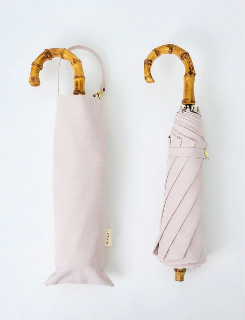 untule 2段 EASY 折りたたみ日傘　シャンブレー ピンク