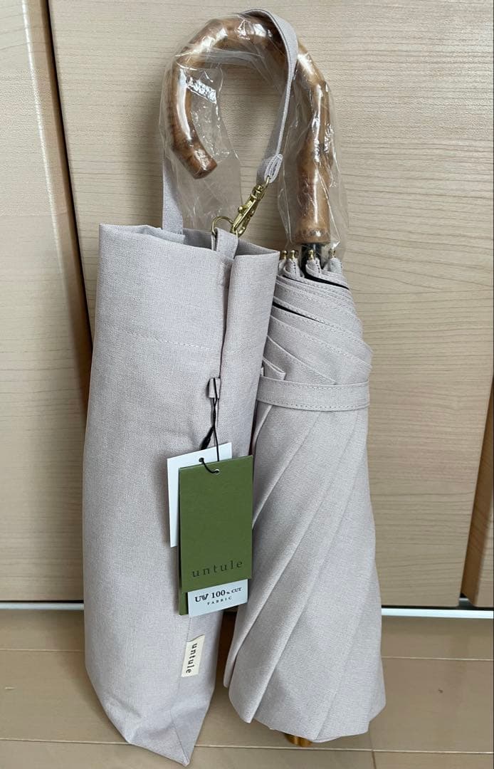 untule 2段 EASY 折りたたみ日傘　シャンブレー ピンク