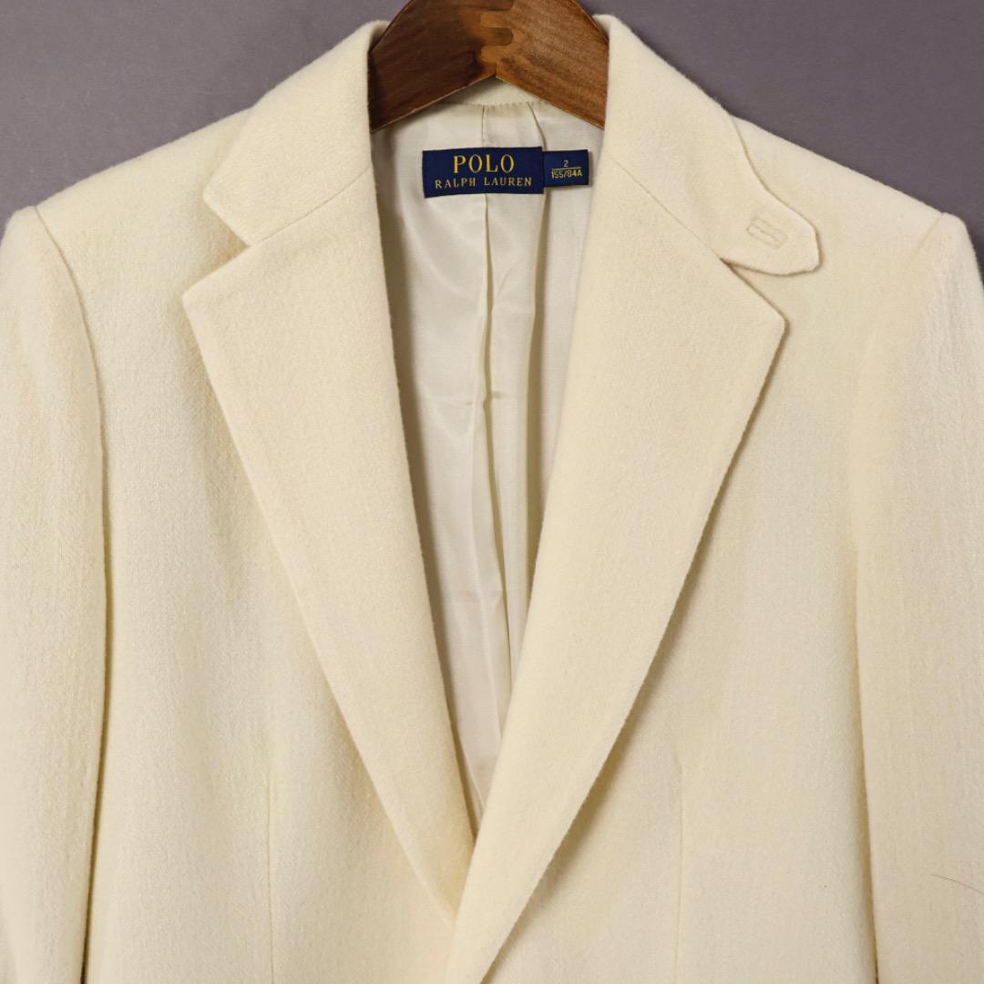 H4575◾️ポロラルフローレン　１釦ウールジャケット　アイボリー　Y2K