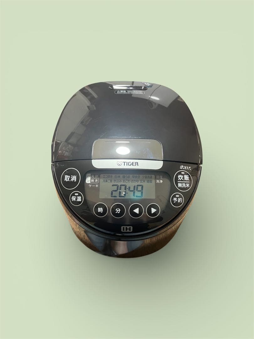 TIGER IH炊飯器 デジタル表示 ブラウン