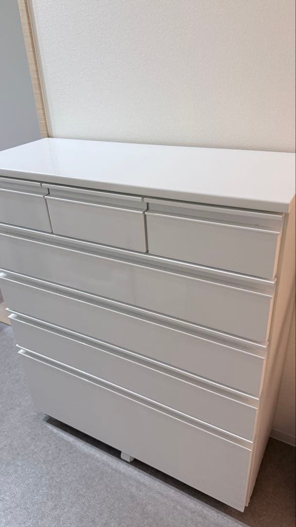 【期間限定】ホワイト 6段チェスト キャスター付き