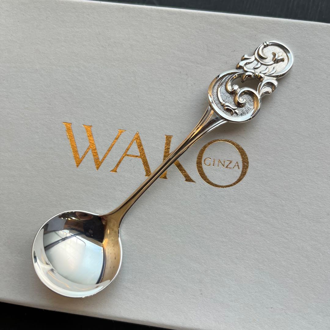 未使用品 純銀 スプーン ティーシャベル WAKO スターリングシルバー950