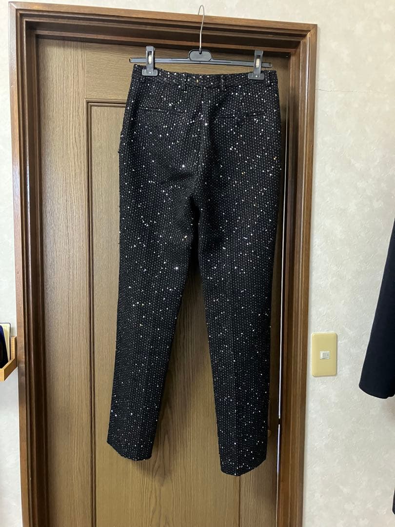saint laurent paris スパンコールツイードスラックス