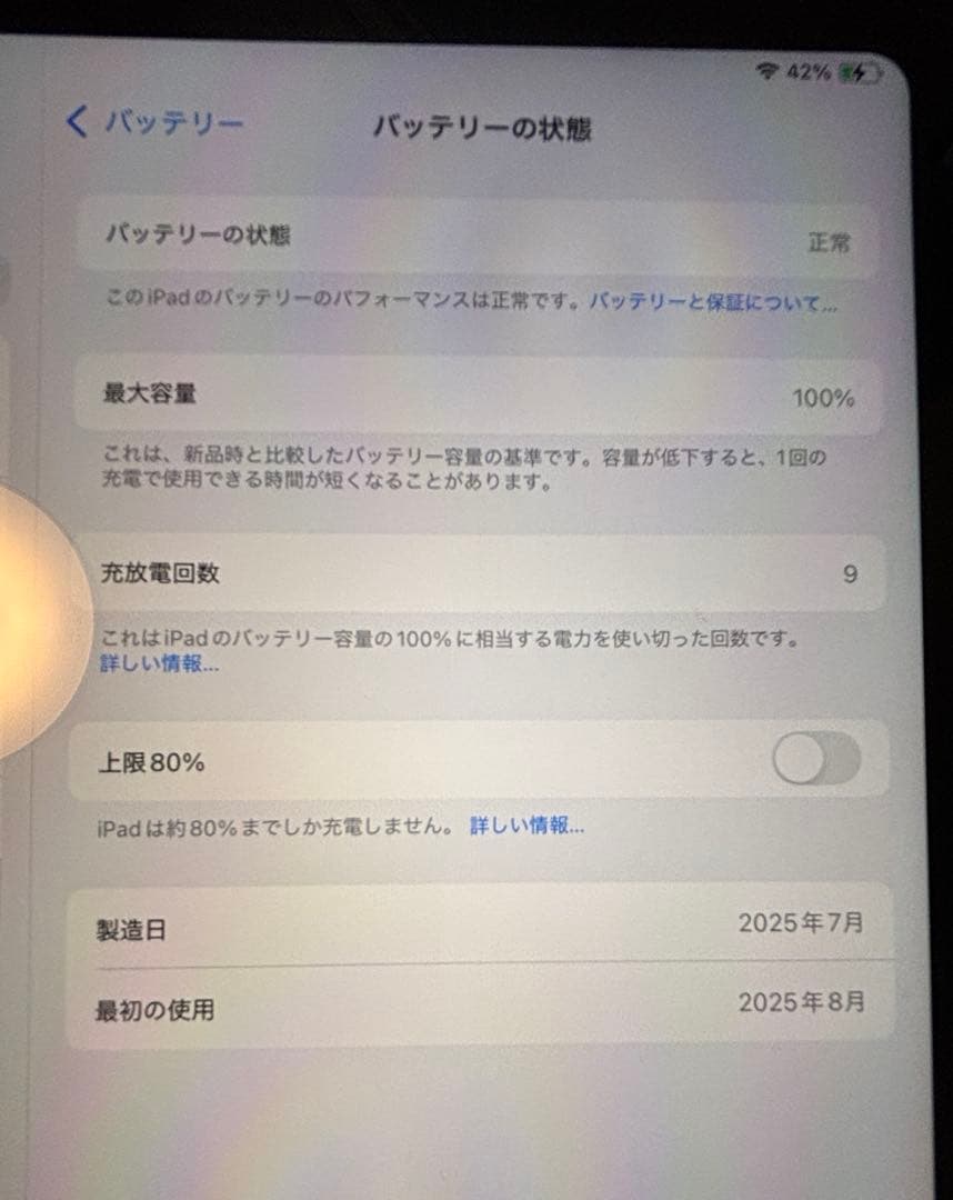 【美品】iPad(A16) 11世代 128GB wi-fi 本体 ブルー