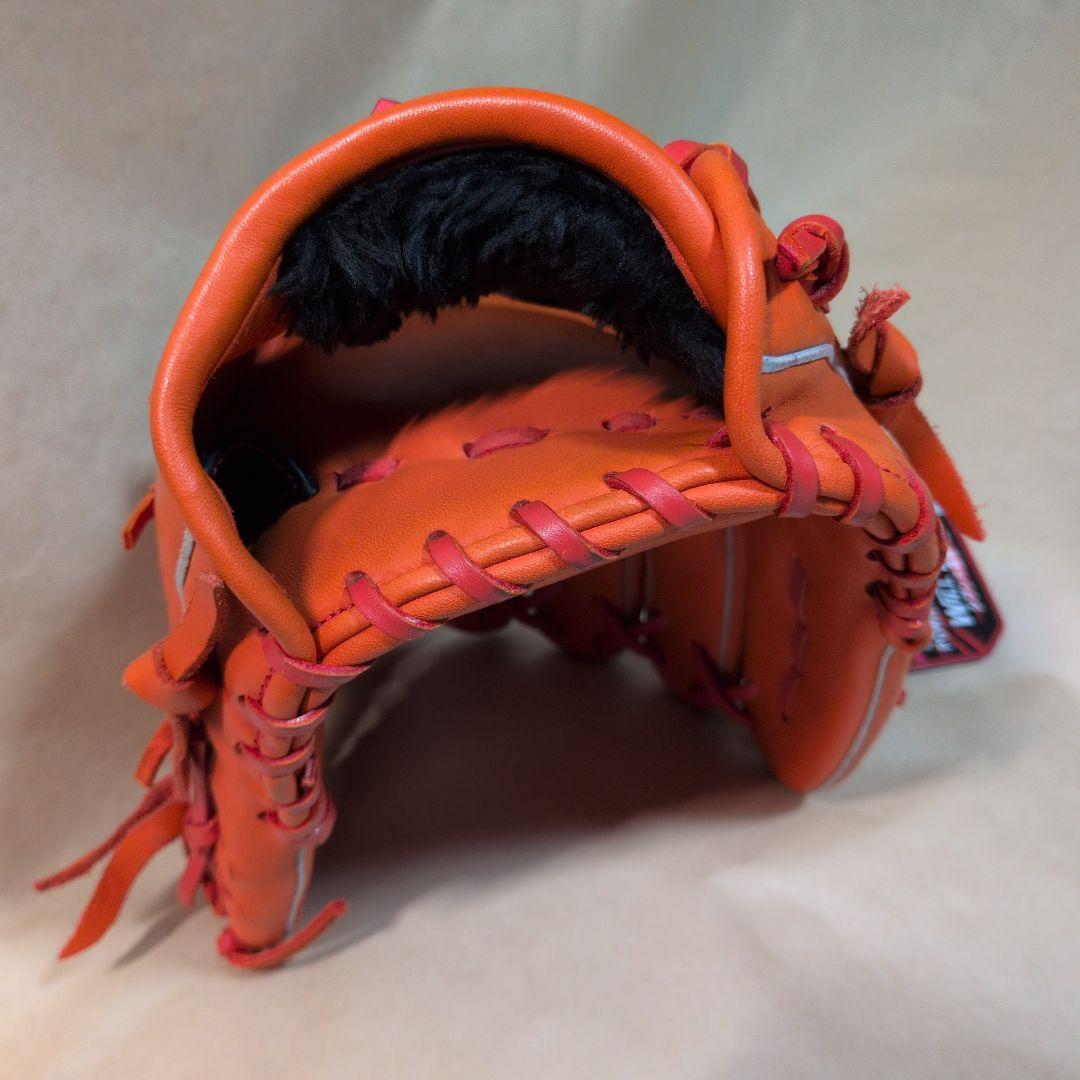 ミズノ:左投げ用:軟式用グラブ:外野手用:サイズ14:オレンジ