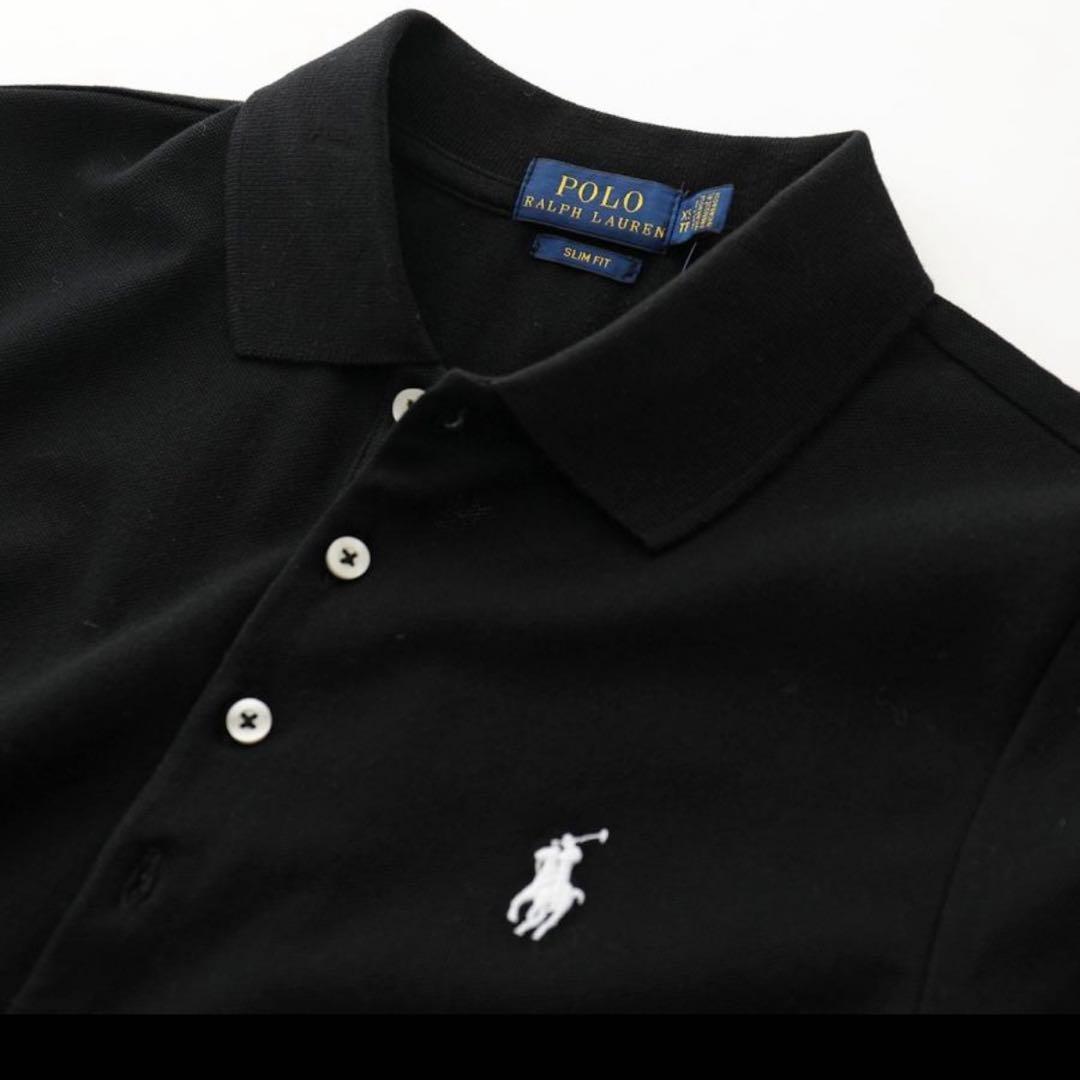 【新品タグ付き】ポロラルフローレン スリムフィットポロシャツＳ黒 正規品 未開封