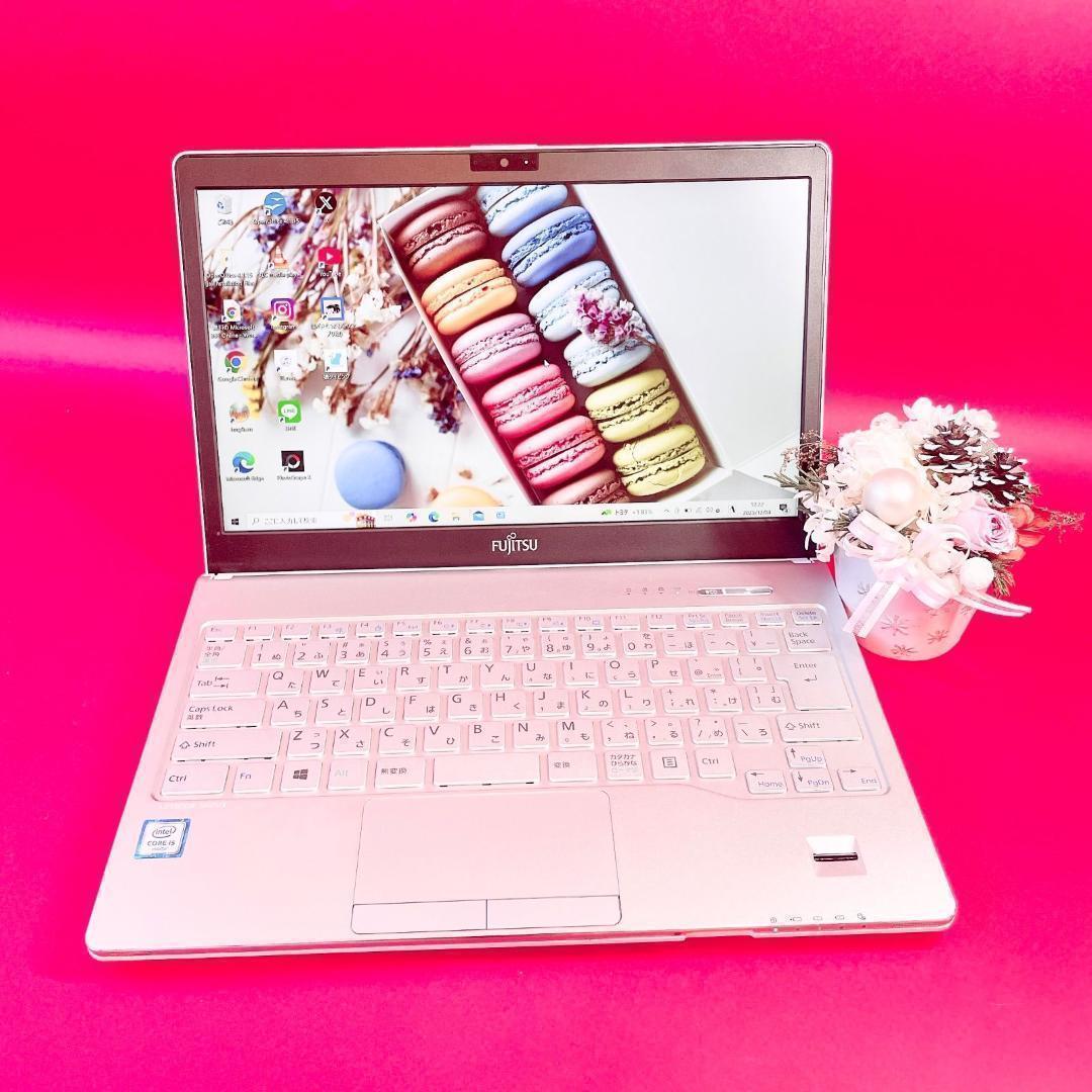 小型軽量❣️薄型ノートパソコン✨️可愛いホワイト✨️動作良好SSD！事務作業カメラ付き