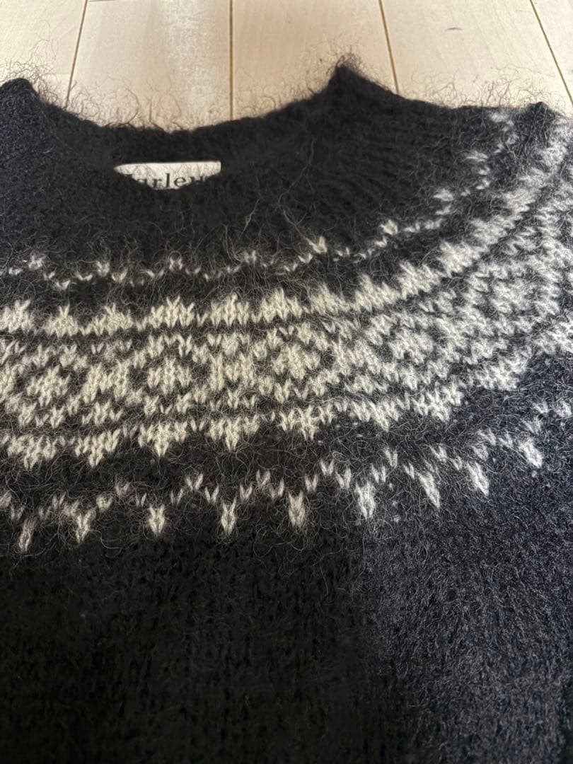 Harley of Scotland ノルディック モヘアセーター　黒