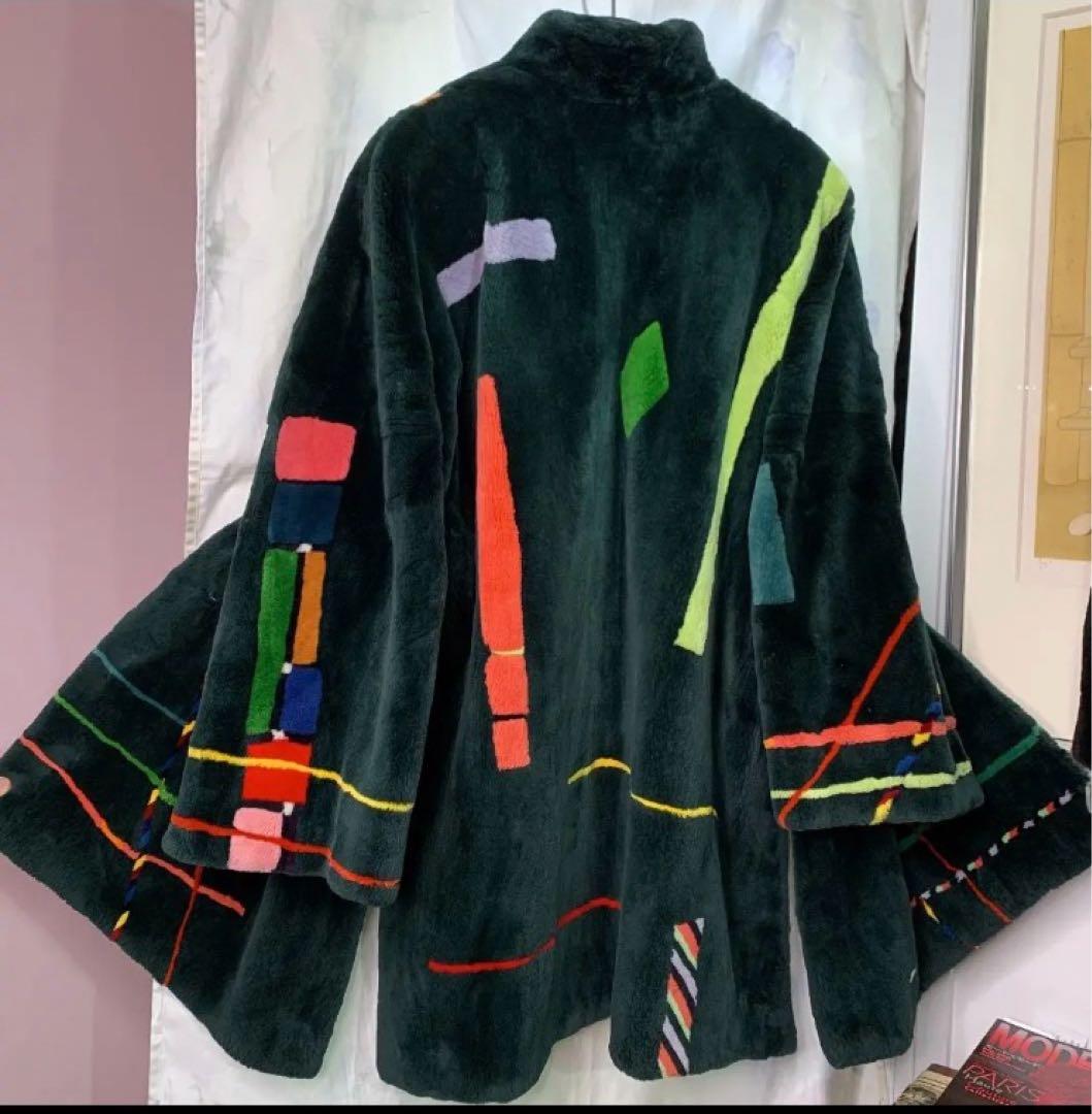 新春　プライス❣️カナダ　ビーバー　ダークグリーン　コート《海狸　毛皮　大衣》