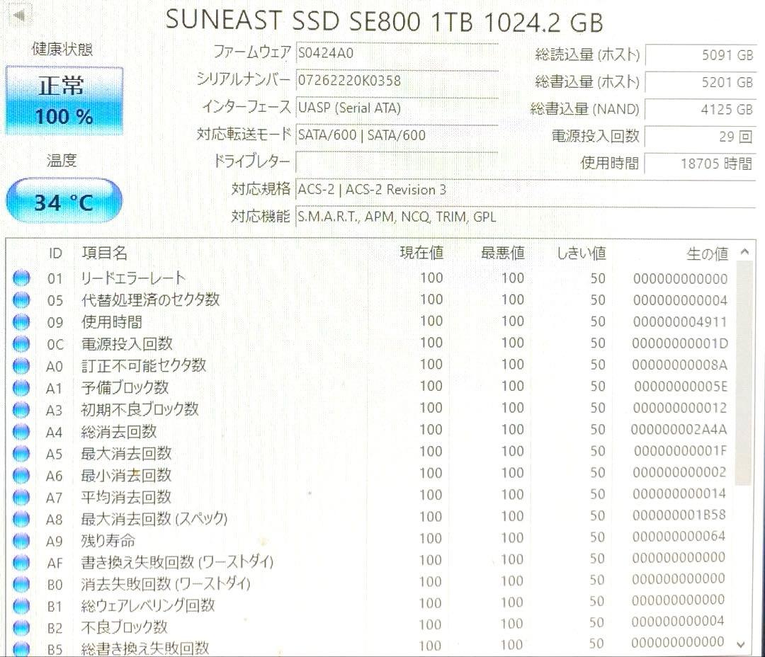 SUNEAST SSD 1TB 2.5インチ PCパーツ 1000GB 7mm厚