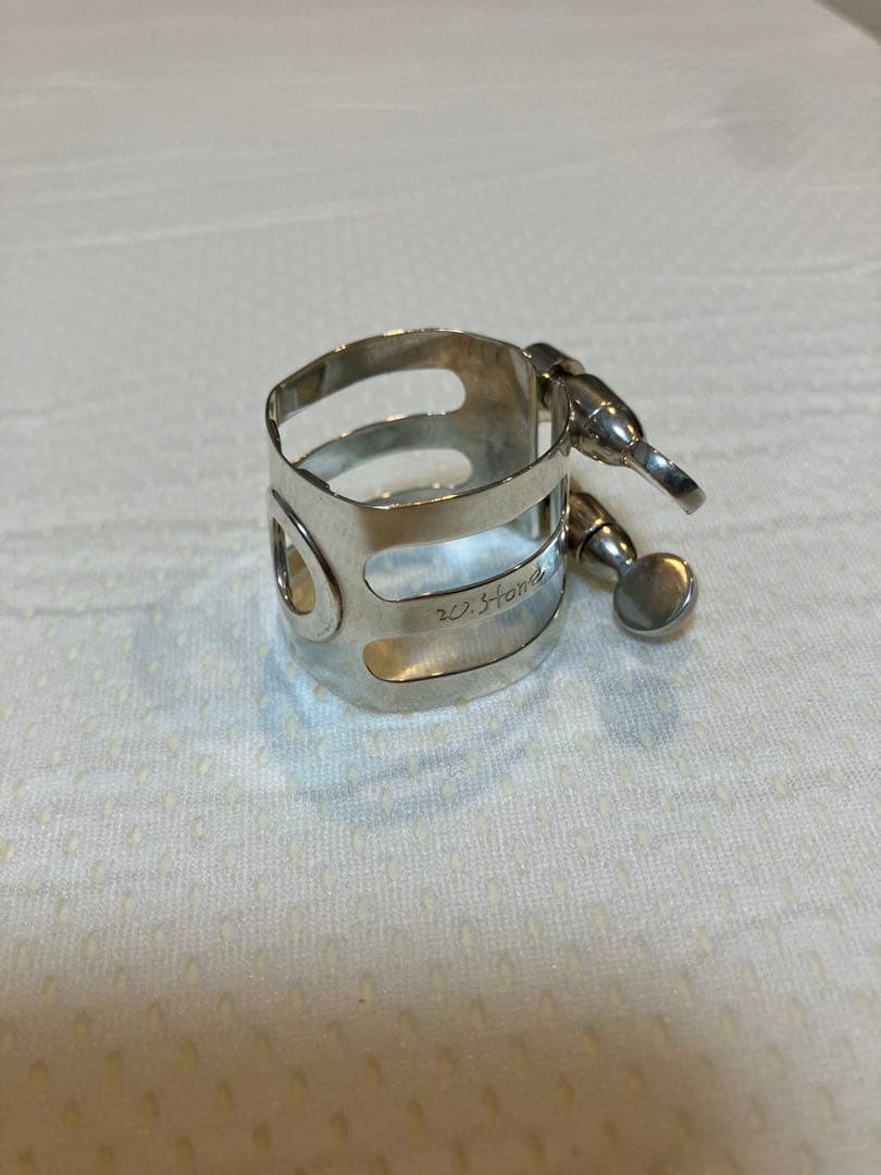 ウッドストーンＢ♭クラリネット用リガチャー 総銀　ソリッドシルバー