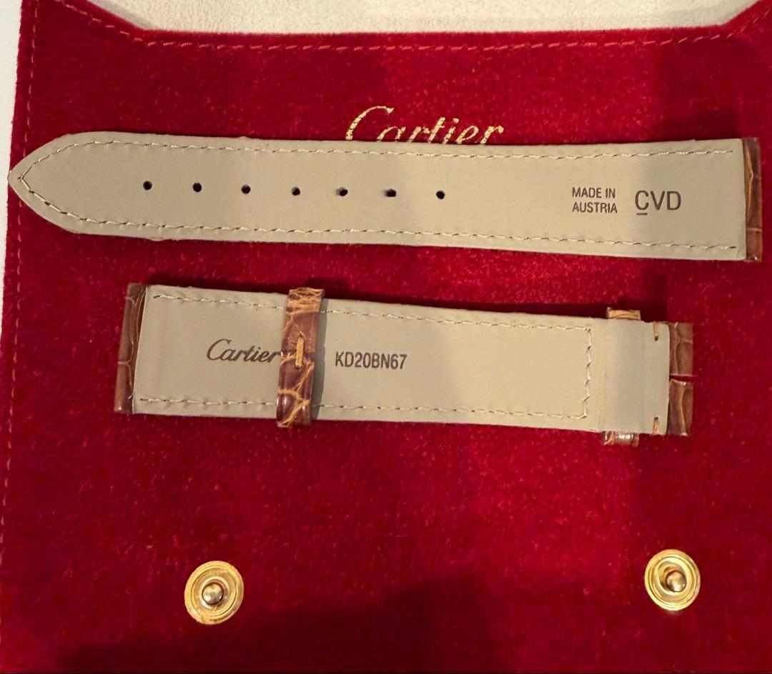 CartierタンクルイカルティエLMサイズCVD レザーベルト ブラウン