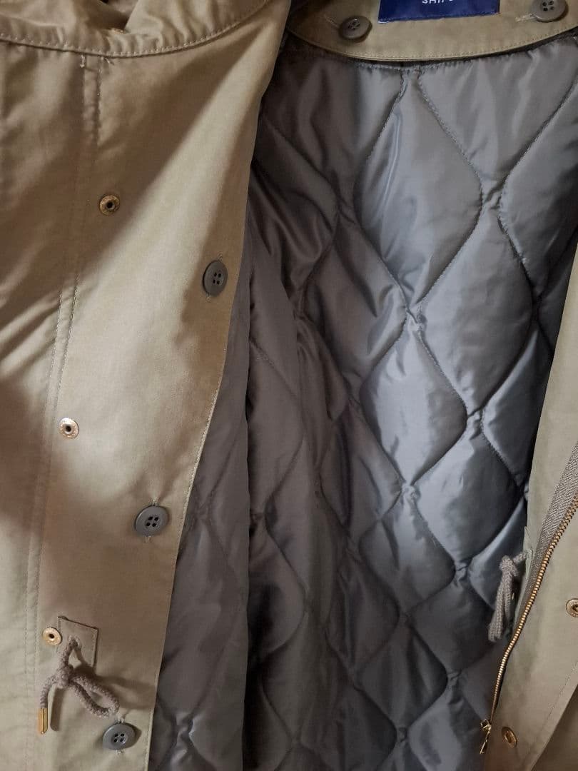 SHIPS モッズコート ファー付きカーキ