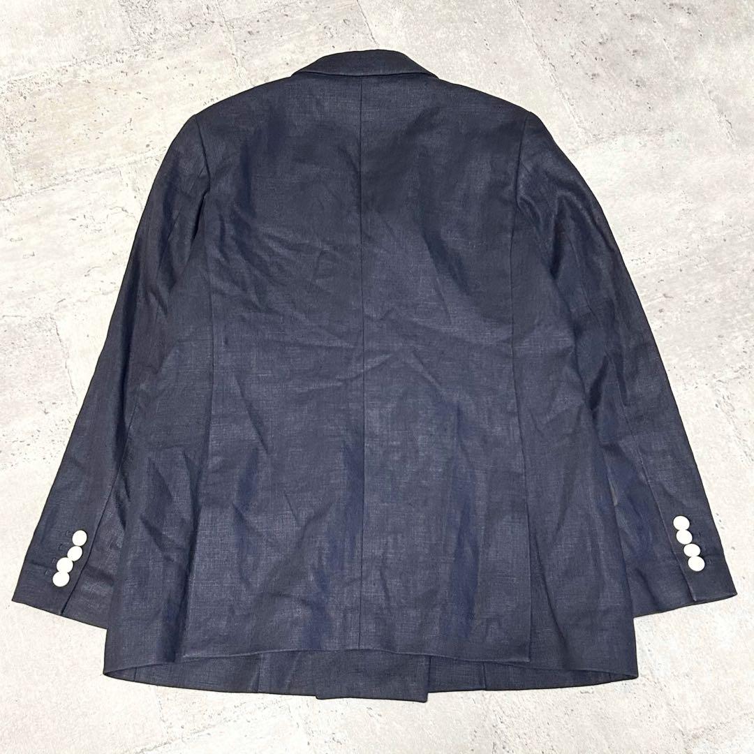 ユナイテッドアローズ リネン ダブルブレスト ジャケット【40】ネイビー