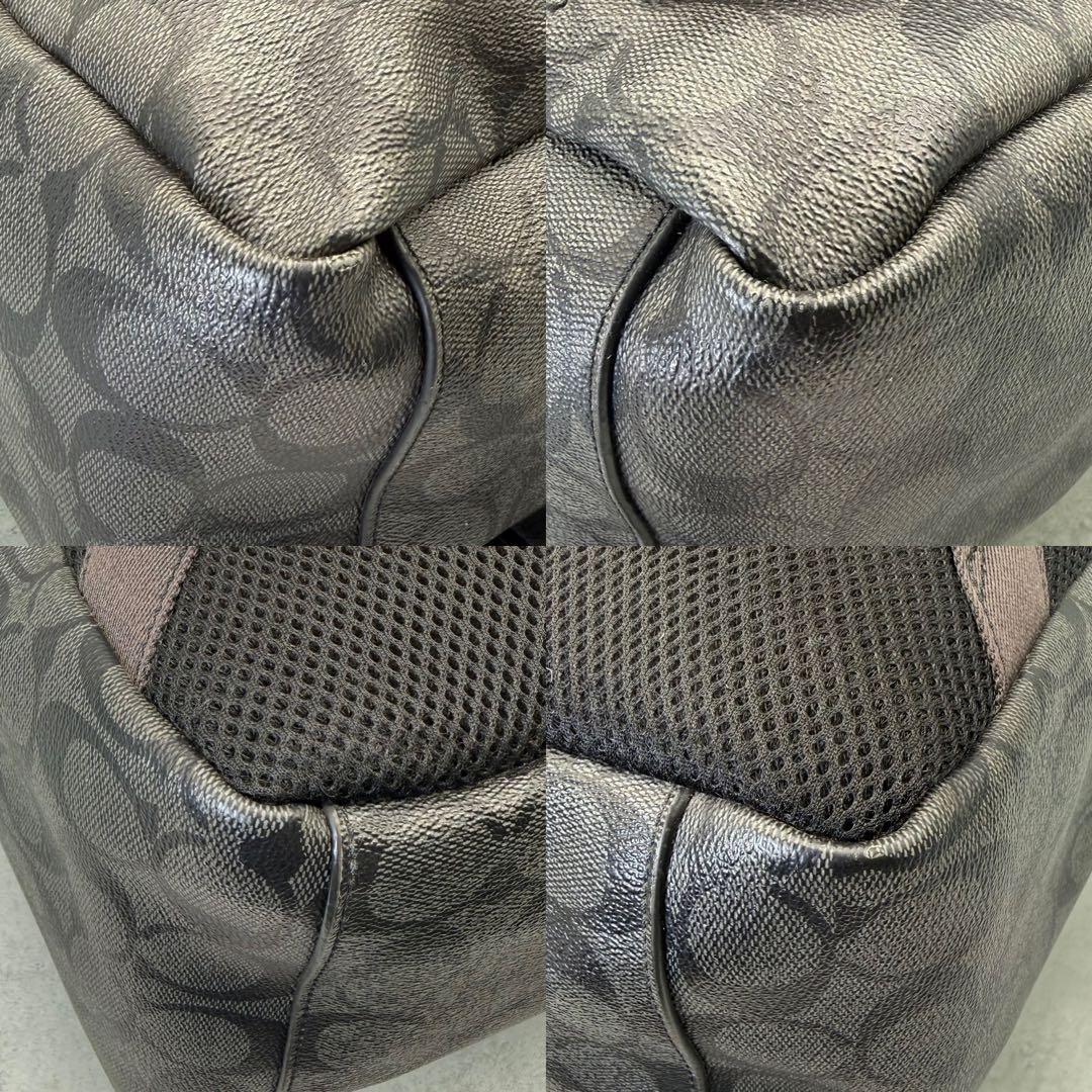 COACH コーチ リュック PVC ブラック シグネチャー チャールズ 大容量