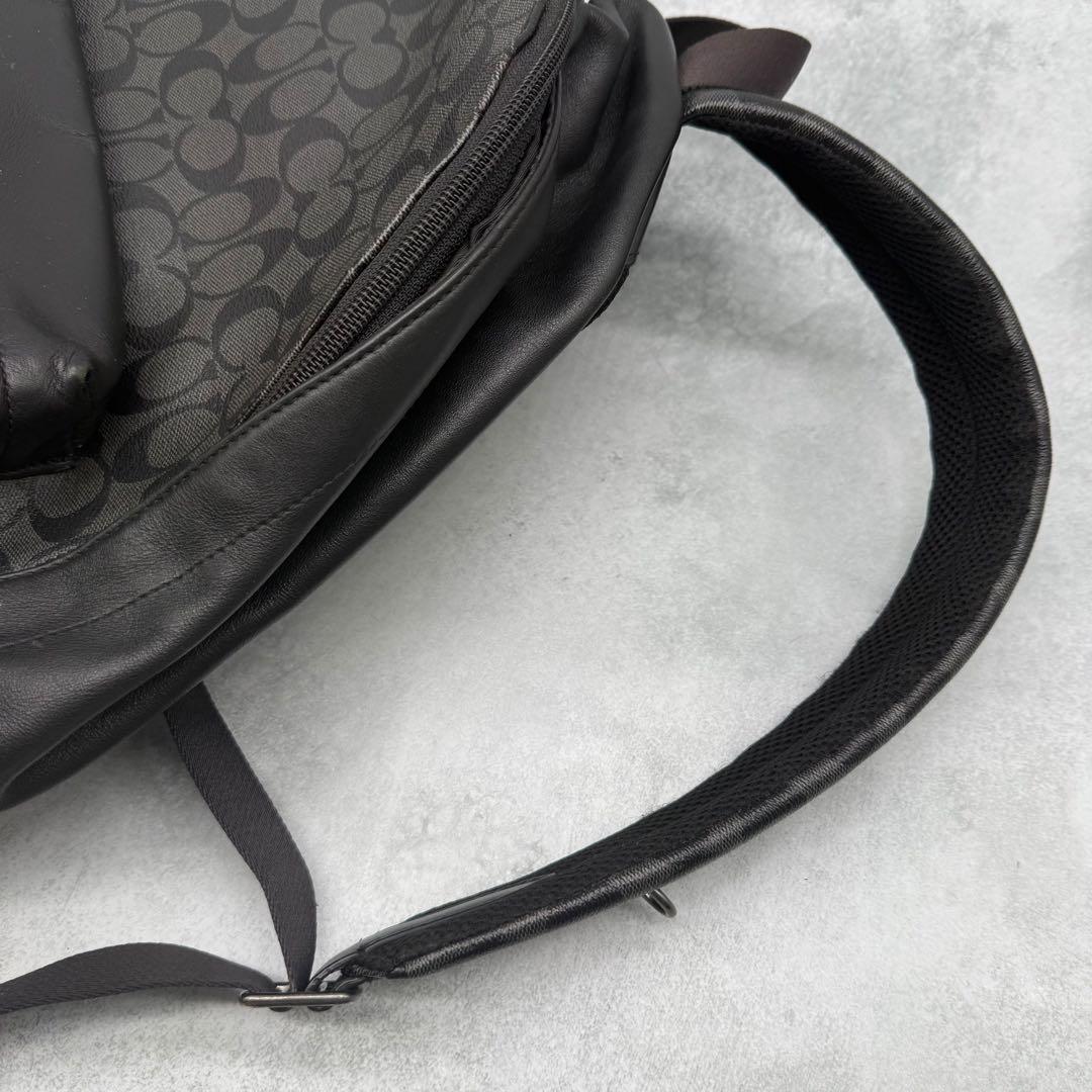 COACH コーチ リュック PVC ブラック シグネチャー チャールズ 大容量
