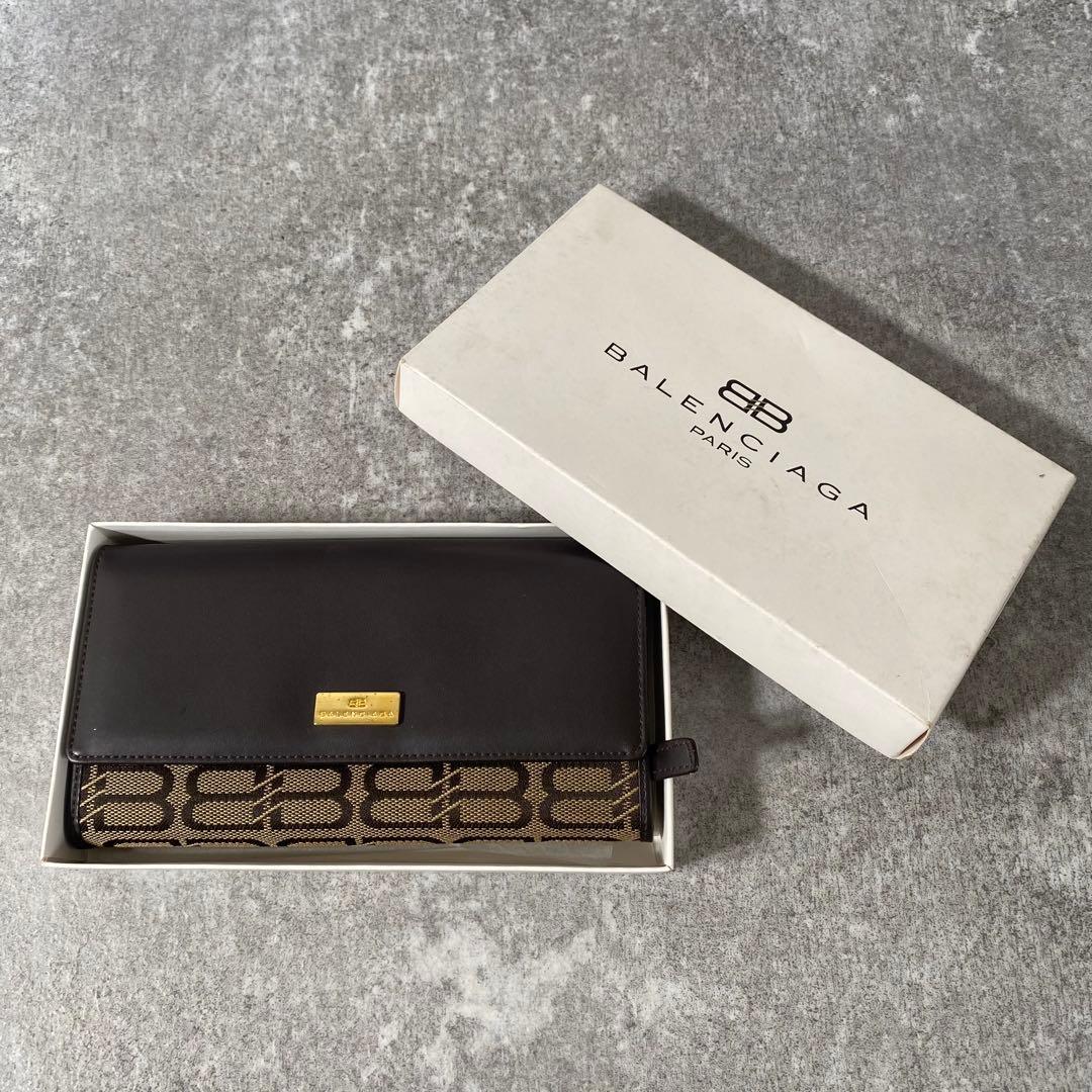 新品未使用　バレンシアガ　長財布　BBロゴ　モノグラム　キャンバス　レザー