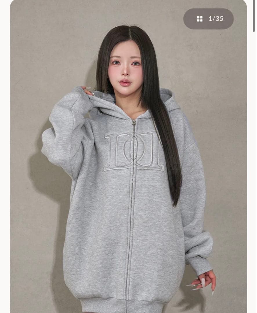 Darich アップリケDDロゴパーカー GRY