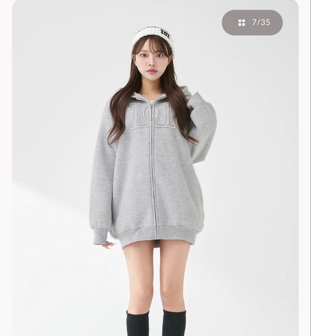 Darich アップリケDDロゴパーカー GRY