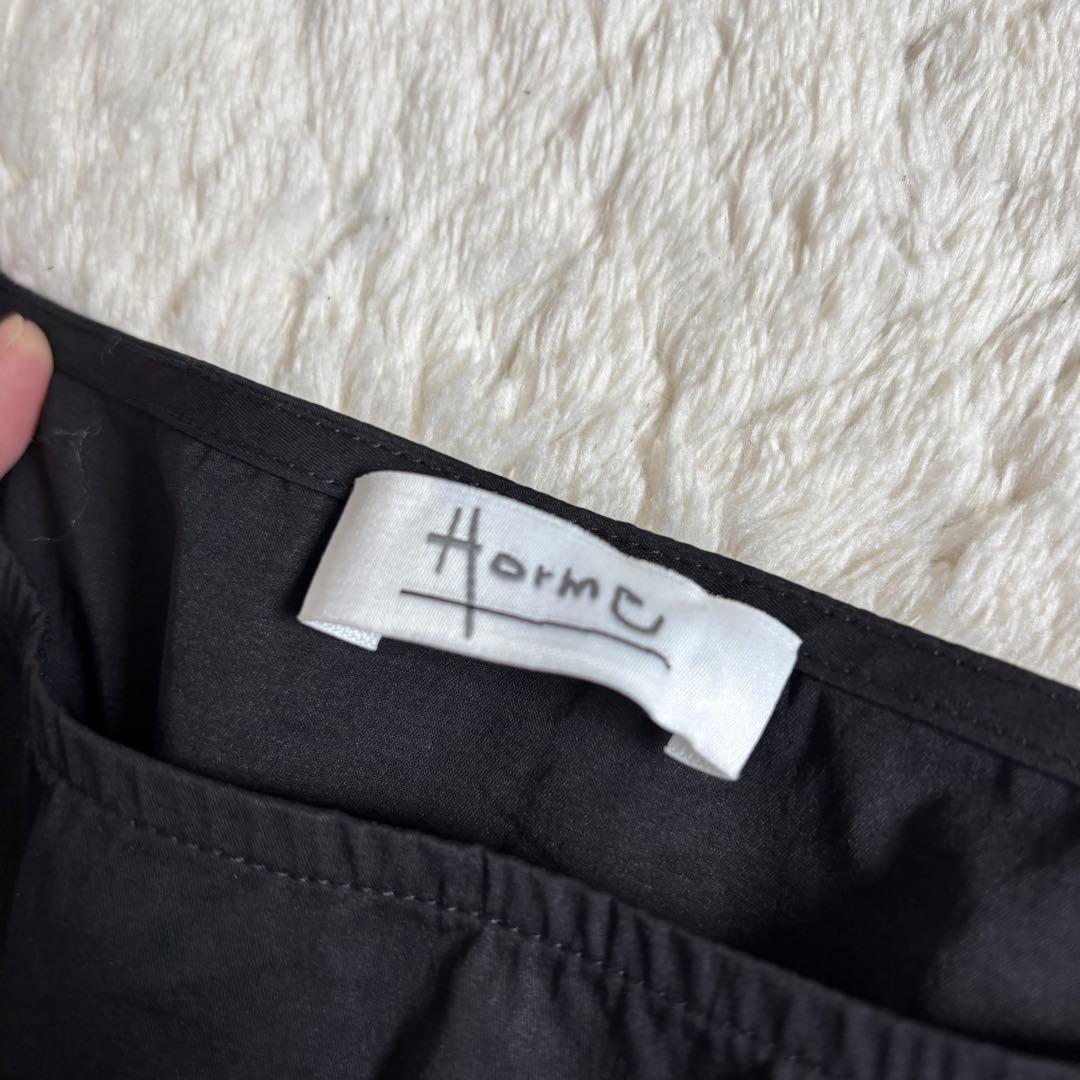 Hormeホルメ　キャンディスリーブシャーリングブラウス　サイズフリー黒　完売品